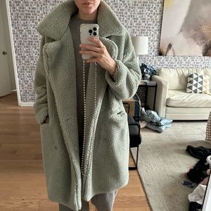 Sage green teddy coat